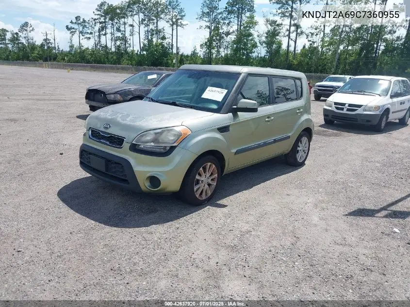 2012 Kia Soul + VIN: KNDJT2A69C7360955 Lot: 42637920