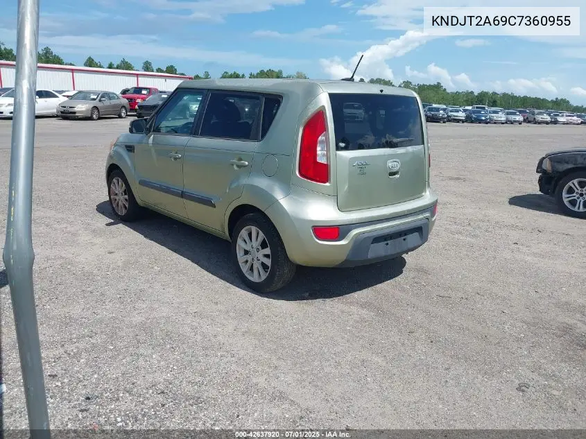 2012 Kia Soul + VIN: KNDJT2A69C7360955 Lot: 42637920