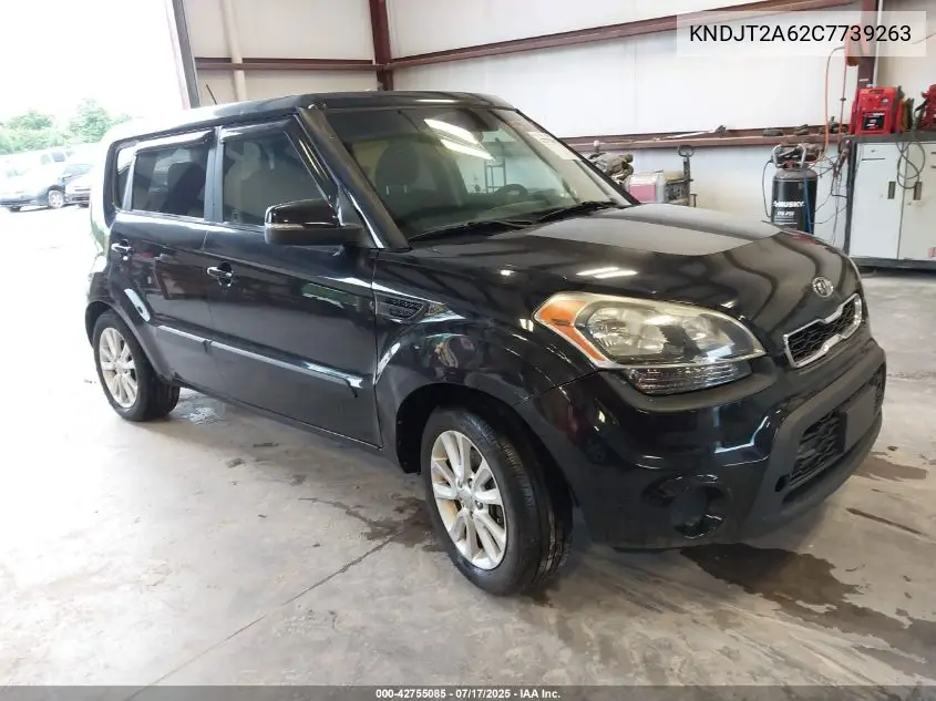 2012 Kia Soul + VIN: KNDJT2A62C7739263 Lot: 42755085