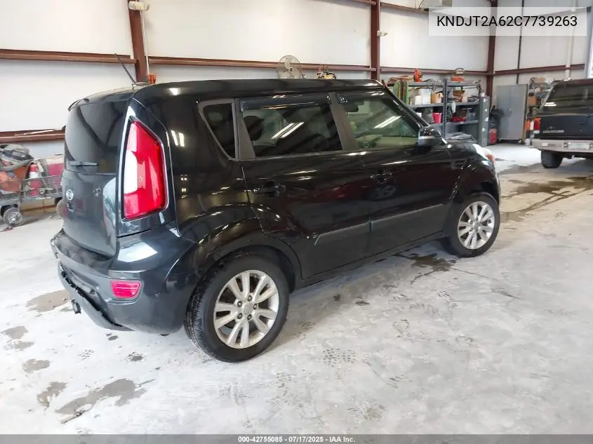 2012 Kia Soul + VIN: KNDJT2A62C7739263 Lot: 42755085