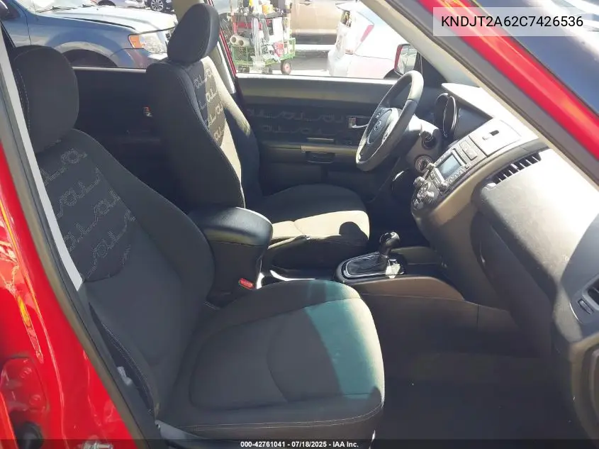 2012 Kia Soul + VIN: KNDJT2A62C7426536 Lot: 42761041