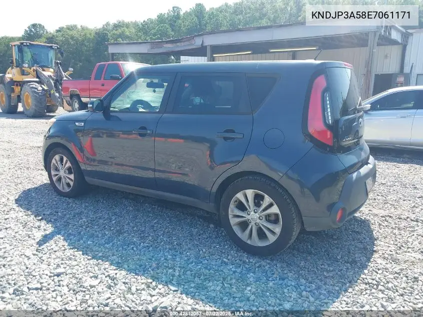 2014 Kia Soul + VIN: KNDJP3A58E7061171 Lot: 42812057