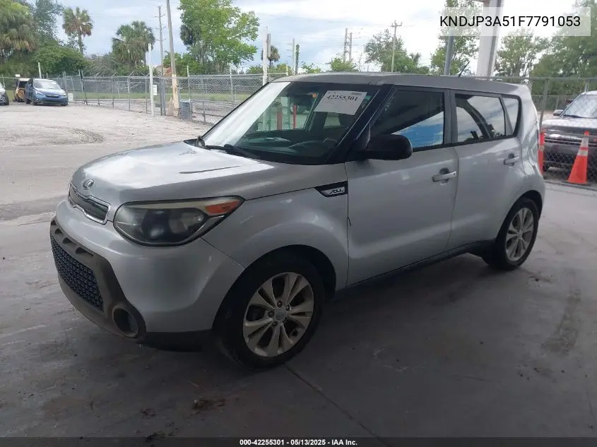 2015 Kia Soul + VIN: KNDJP3A51F7791053 Lot: 42255301