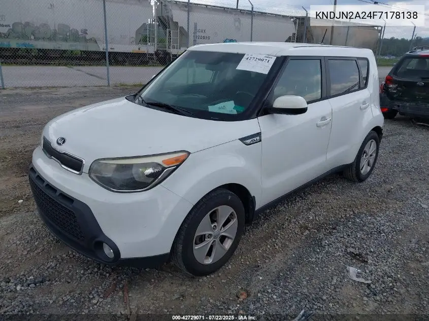 2015 Kia Soul VIN: KNDJN2A24F7178138 Lot: 42729071