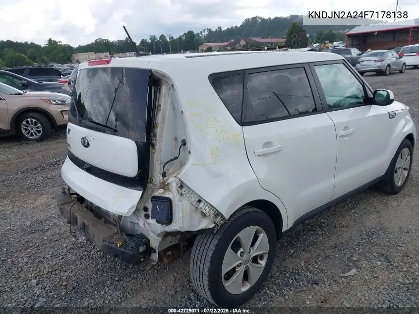 2015 Kia Soul VIN: KNDJN2A24F7178138 Lot: 42729071