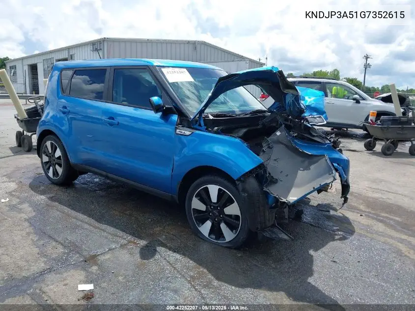 2016 Kia Soul + VIN: KNDJP3A51G7352615 Lot: 42252207