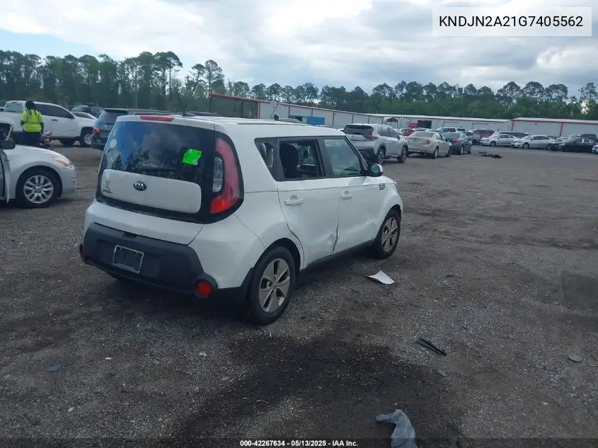 kndjn2a21g7405562 KNDJN2A21G7405562 2016 Kia Soul