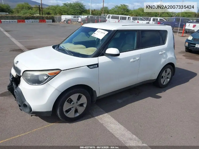 2016 Kia Soul VIN: KNDJN2A20G7335424 Lot: 42273078