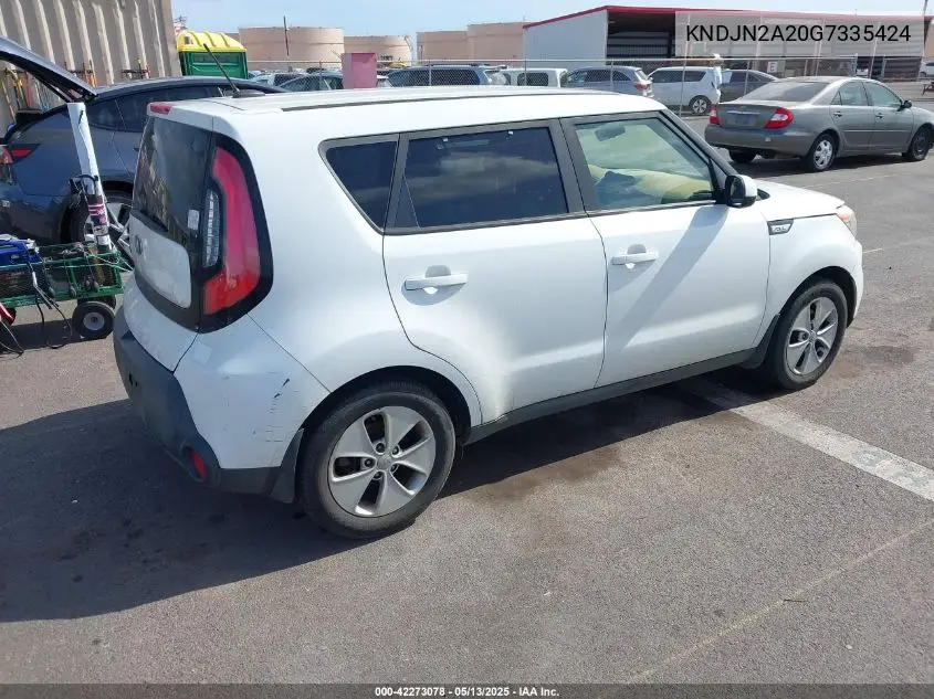 2016 Kia Soul VIN: KNDJN2A20G7335424 Lot: 42273078
