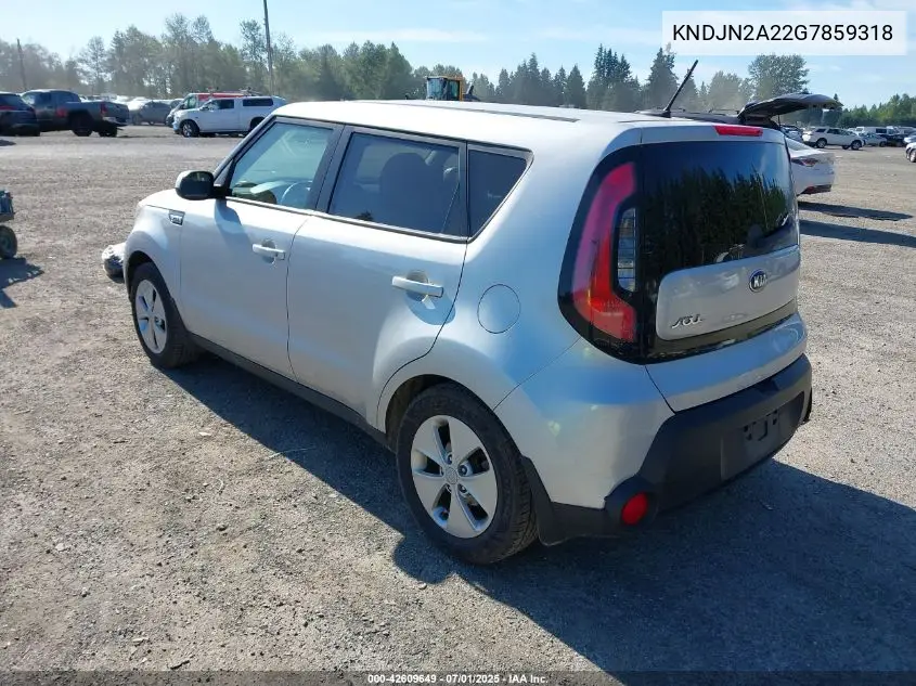 2016 Kia Soul VIN: KNDJN2A22G7859318 Lot: 42609649