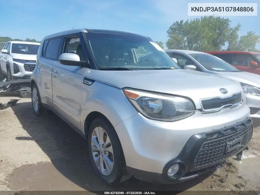 2016 Kia Soul + VIN: KNDJP3A51G7848806 Lot: 42782368