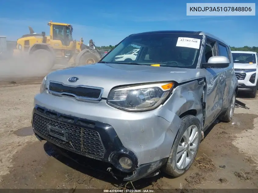 2016 Kia Soul + VIN: KNDJP3A51G7848806 Lot: 42782368