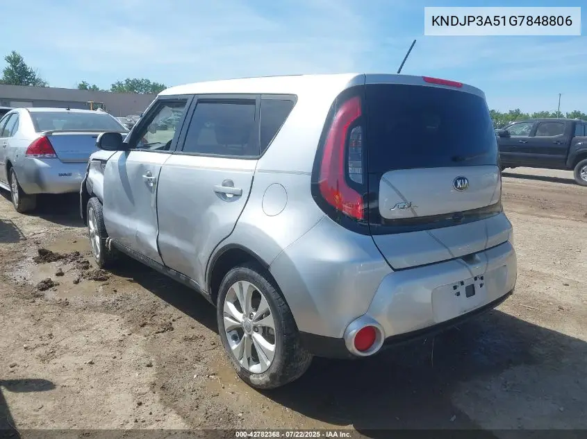 2016 Kia Soul + VIN: KNDJP3A51G7848806 Lot: 42782368