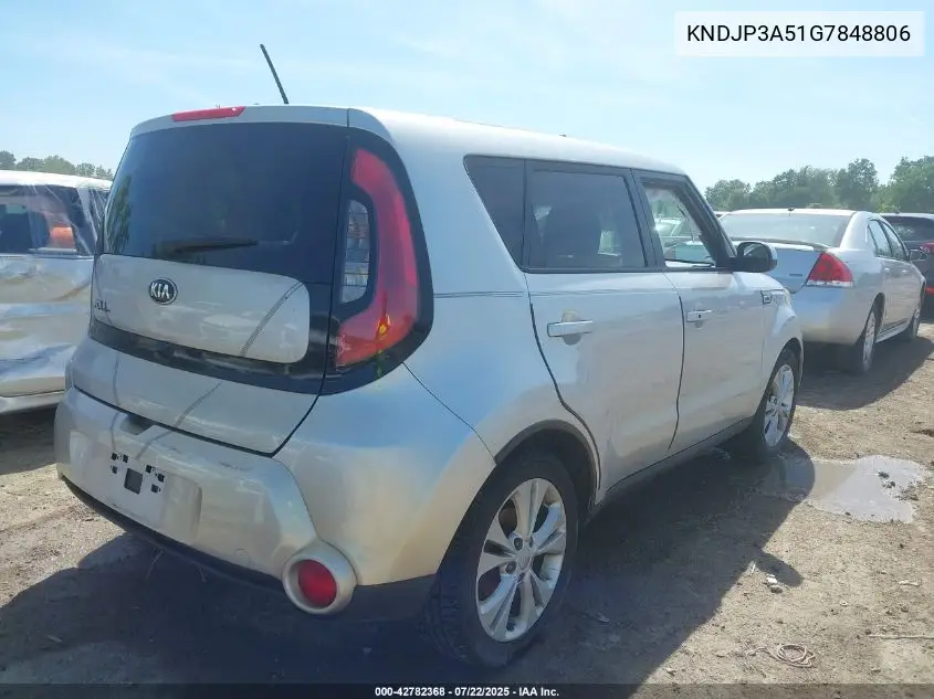 2016 Kia Soul + VIN: KNDJP3A51G7848806 Lot: 42782368