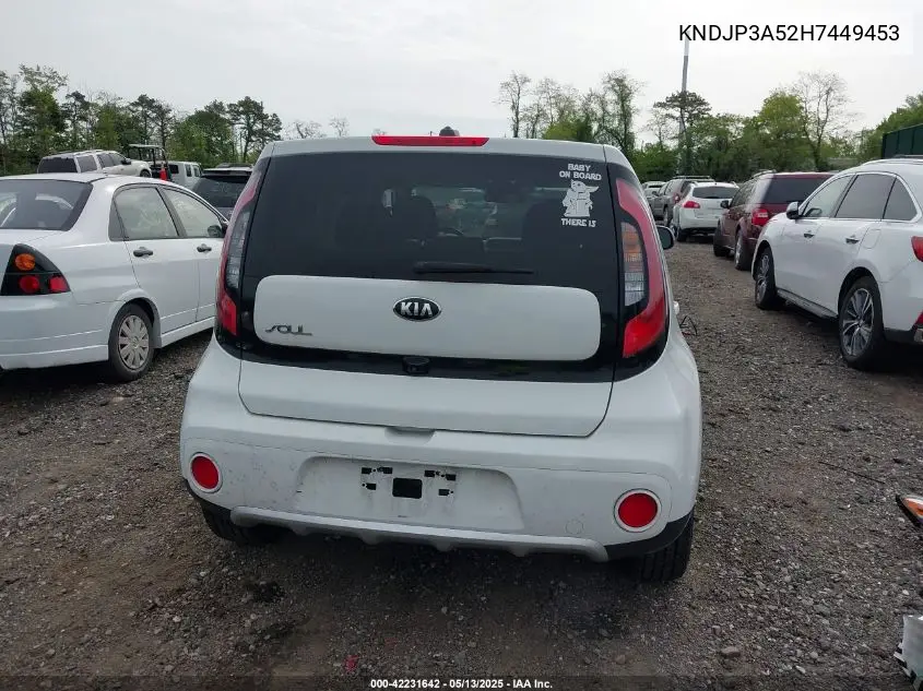 2017 Kia Soul + VIN: KNDJP3A52H7449453 Lot: 42231642
