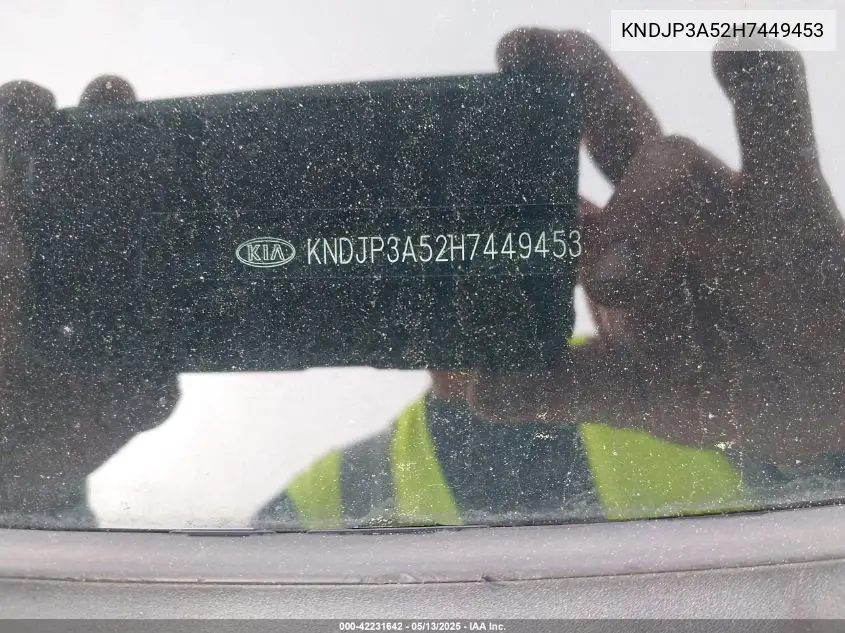 2017 Kia Soul + VIN: KNDJP3A52H7449453 Lot: 42231642