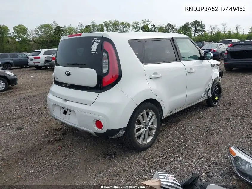 2017 Kia Soul + VIN: KNDJP3A52H7449453 Lot: 42231642