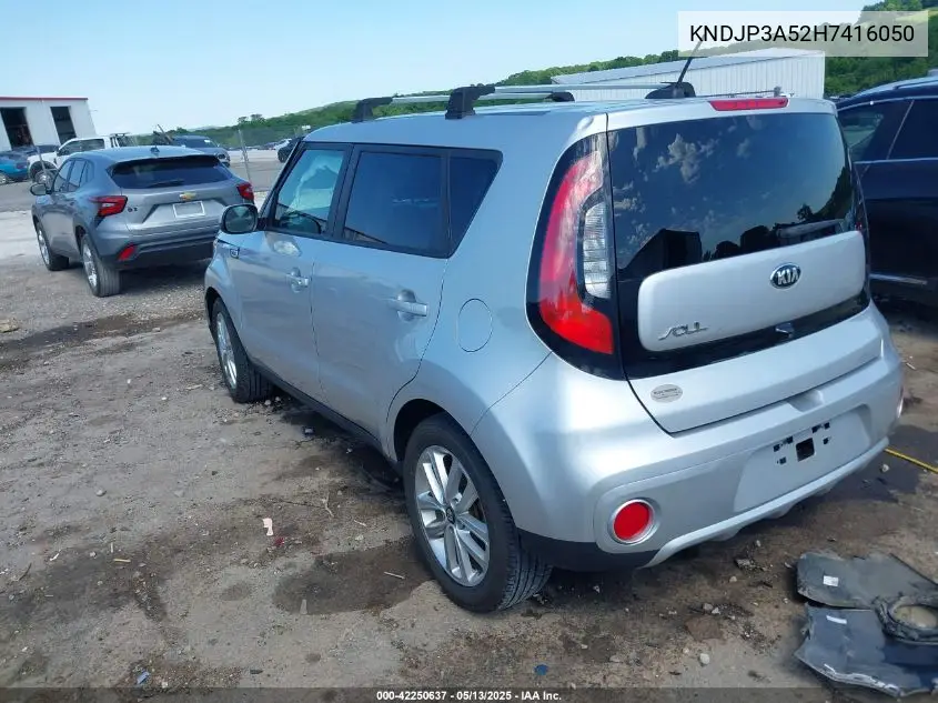 2017 Kia Soul + VIN: KNDJP3A52H7416050 Lot: 42250637
