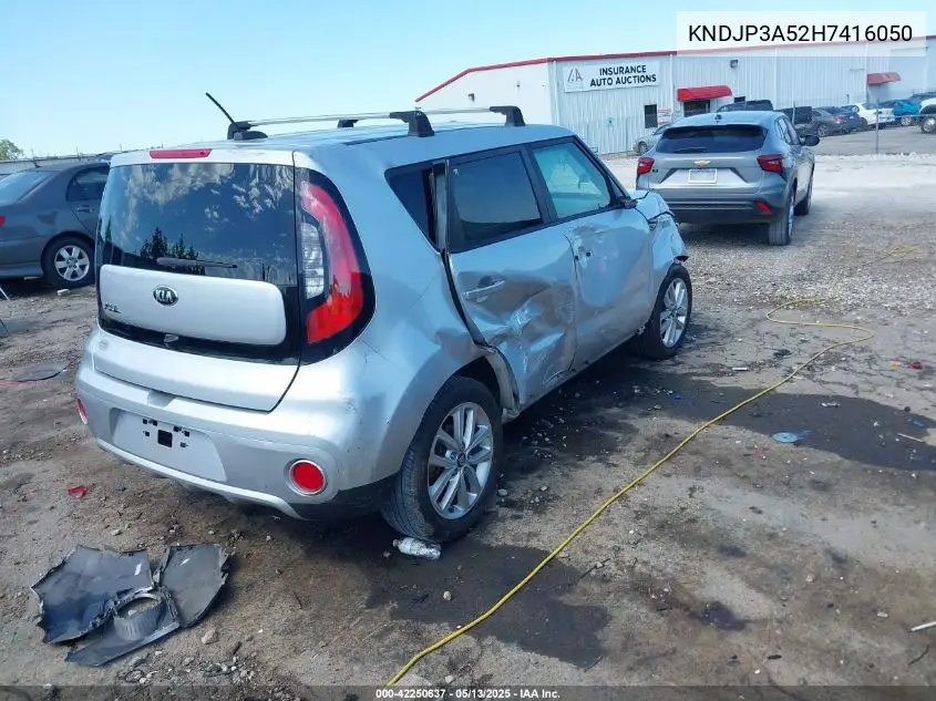 2017 Kia Soul + VIN: KNDJP3A52H7416050 Lot: 42250637