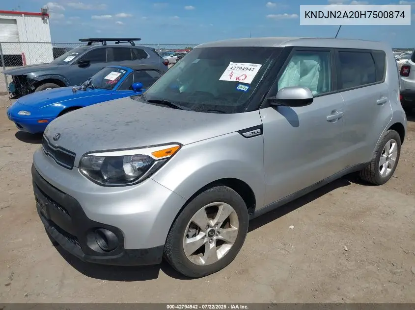 2017 Kia Soul VIN: KNDJN2A20H7500874 Lot: 42794942
