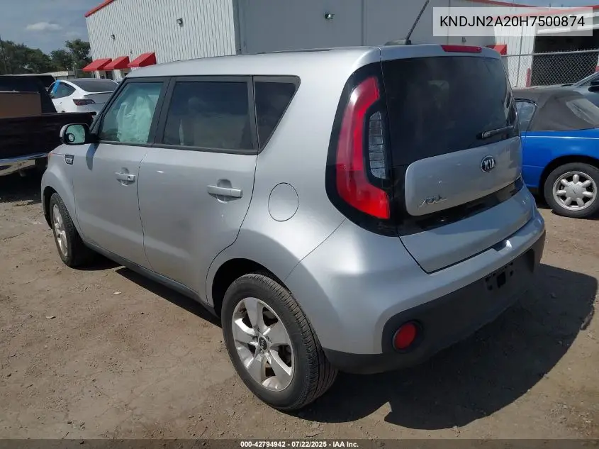 2017 Kia Soul VIN: KNDJN2A20H7500874 Lot: 42794942
