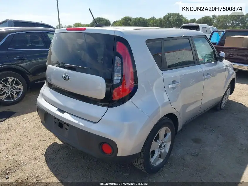 2017 Kia Soul VIN: KNDJN2A20H7500874 Lot: 42794942