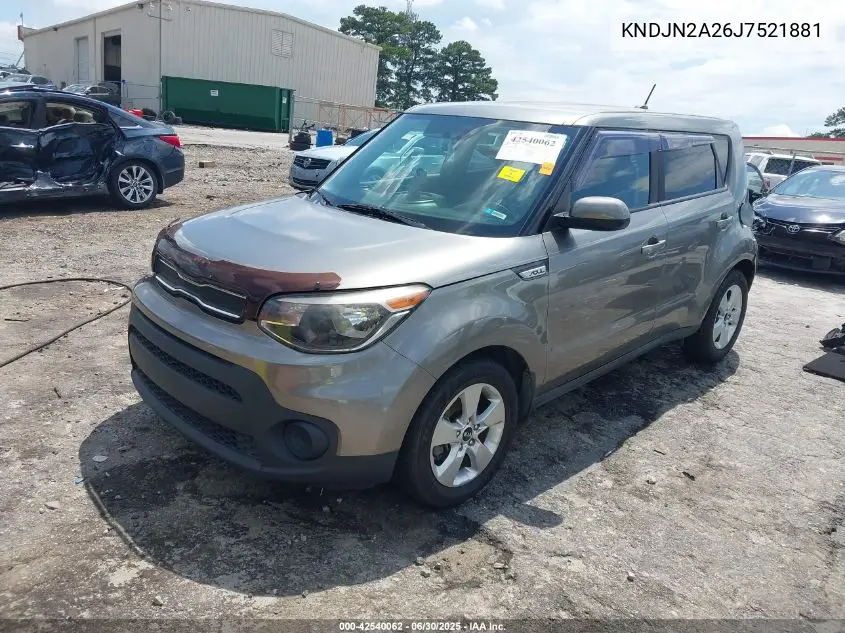 2018 Kia Soul VIN: KNDJN2A26J7521881 Lot: 42540062
