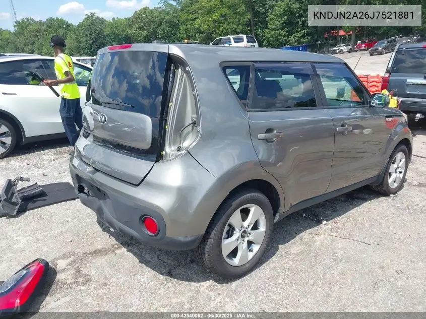2018 Kia Soul VIN: KNDJN2A26J7521881 Lot: 42540062