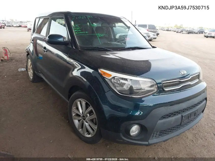 2018 Kia Soul + VIN: KNDJP3A59J7530715 Lot: 42819759