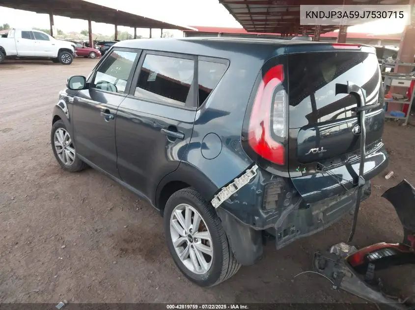 2018 Kia Soul + VIN: KNDJP3A59J7530715 Lot: 42819759