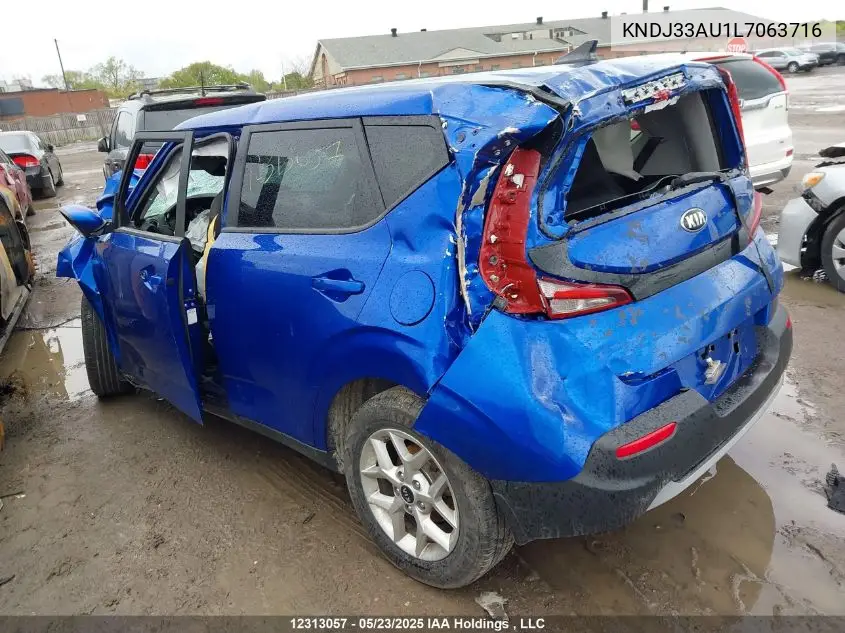 2020 Kia Soul Ex VIN: KNDJ33AU1L7063716 Lot: 12313057