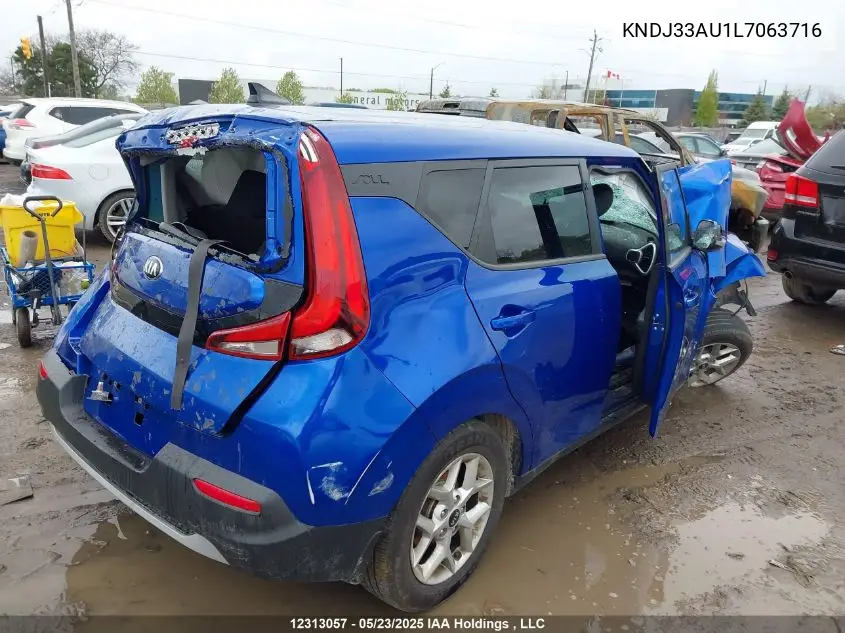 2020 Kia Soul Ex VIN: KNDJ33AU1L7063716 Lot: 12313057