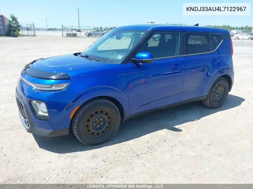 2020 Kia Soul Ex VIN: KNDJ33AU4L7122967 Lot: 12352073
