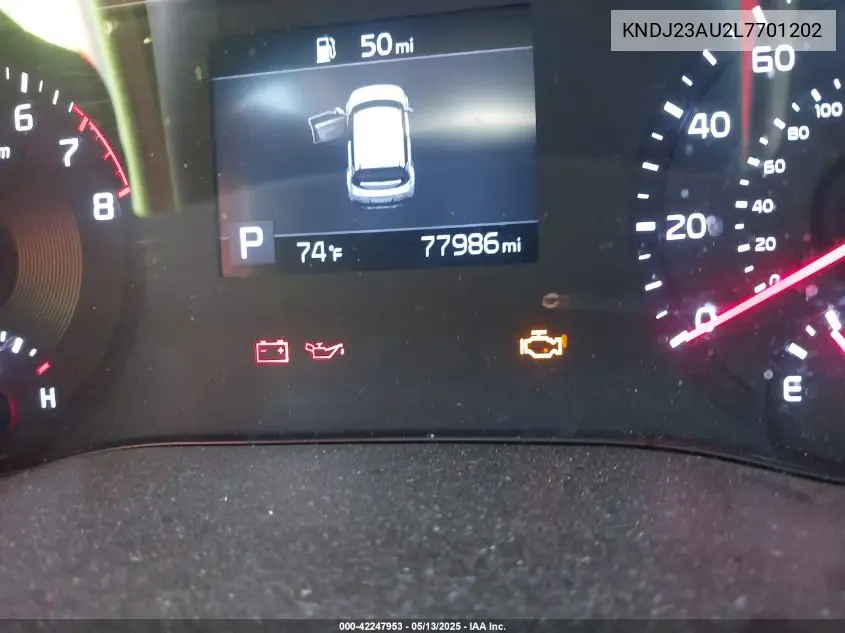 2020 Kia Soul Lx VIN: KNDJ23AU2L7701202 Lot: 42247953