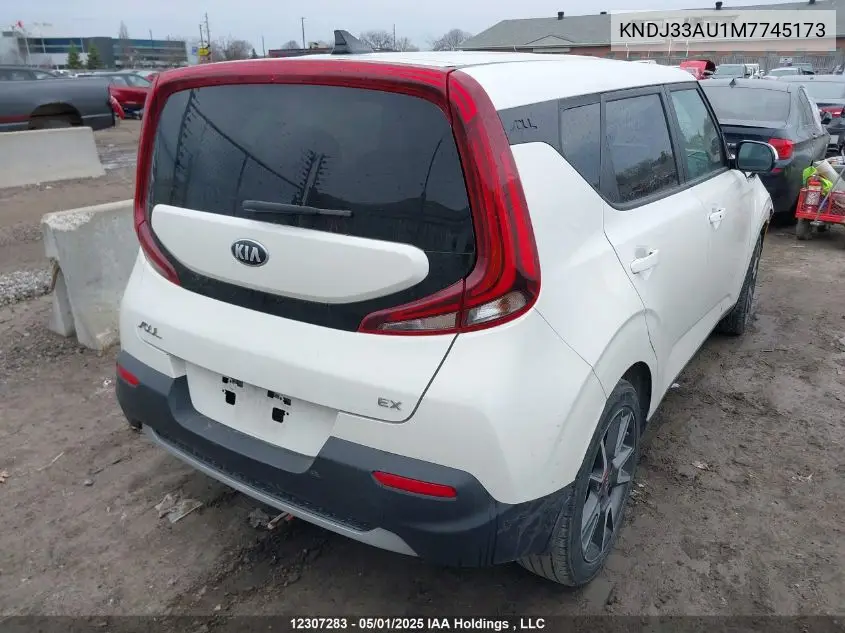 2021 Kia Soul Ex VIN: KNDJ33AU1M7745173 Lot: 12307283
