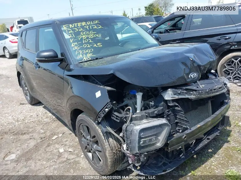 2021 Kia Soul Ex VIN: KNDJ33AU3M7789806 Lot: 12329122
