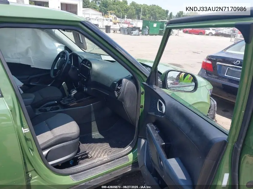 2022 Kia Soul Ex VIN: KNDJ33AU2N7170986 Lot: 42605873