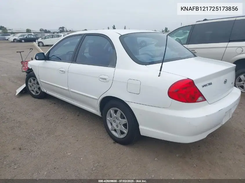2002 Kia Spectra Ls VIN: KNAFB121725173856 Lot: 42609686
