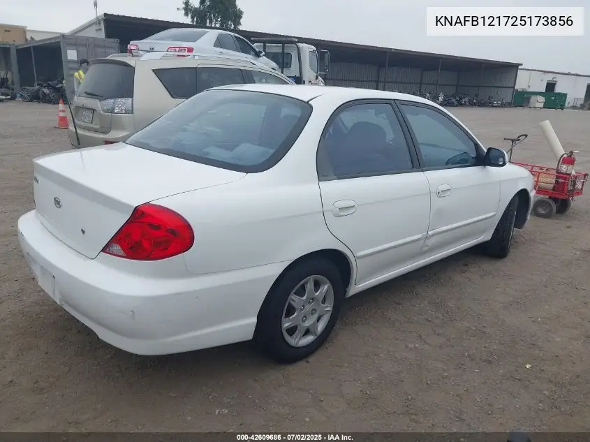 2002 Kia Spectra Ls VIN: KNAFB121725173856 Lot: 42609686