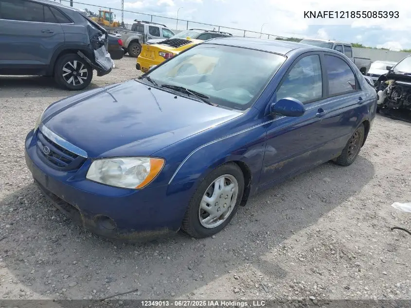2005 Kia Spectra Ex/Lx VIN: KNAFE121855085393 Lot: 12349013