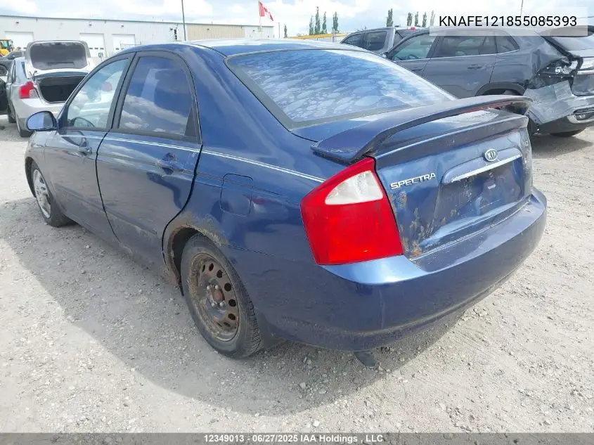2005 Kia Spectra Ex/Lx VIN: KNAFE121855085393 Lot: 12349013