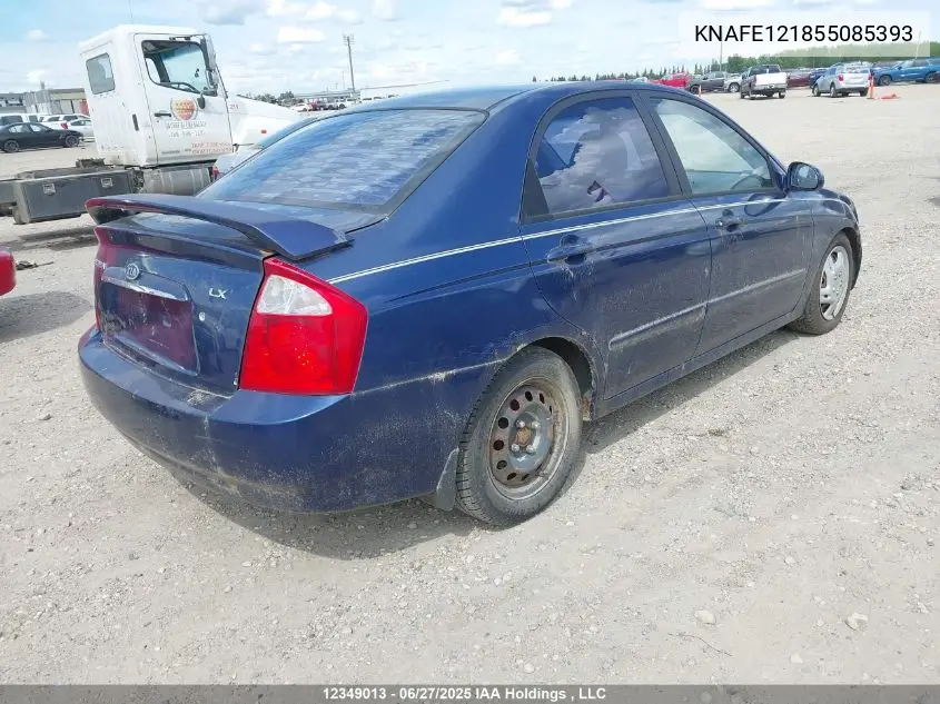 2005 Kia Spectra Ex/Lx VIN: KNAFE121855085393 Lot: 12349013