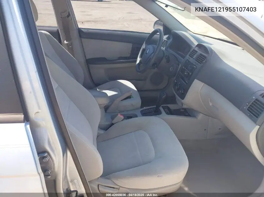 2005 Kia Spectra Ex/Lx/Sx VIN: KNAFE121955107403 Lot: 42055036