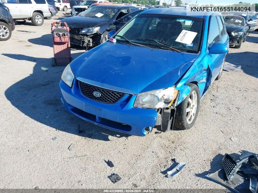 2005 Kia Spectra5 VIN: KNAFE161655144094 Lot: 42220968