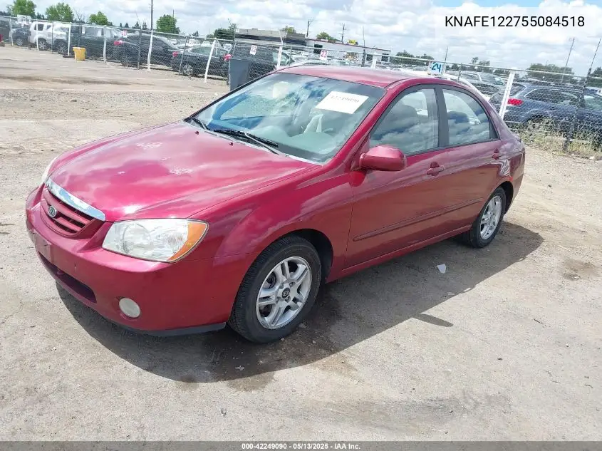 2005 Kia Spectra Ex/Lx/Sx VIN: KNAFE122755084518 Lot: 42249090
