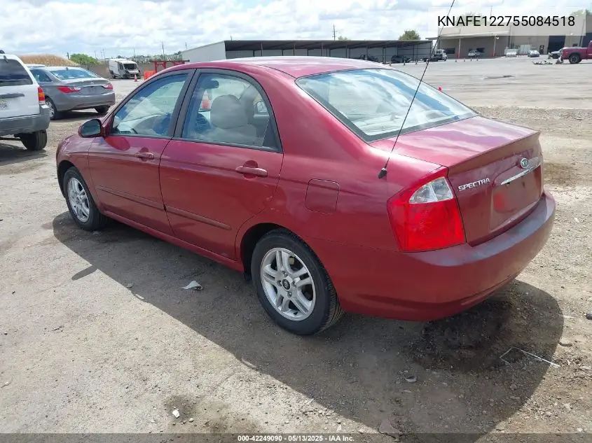 2005 Kia Spectra Ex/Lx/Sx VIN: KNAFE122755084518 Lot: 42249090