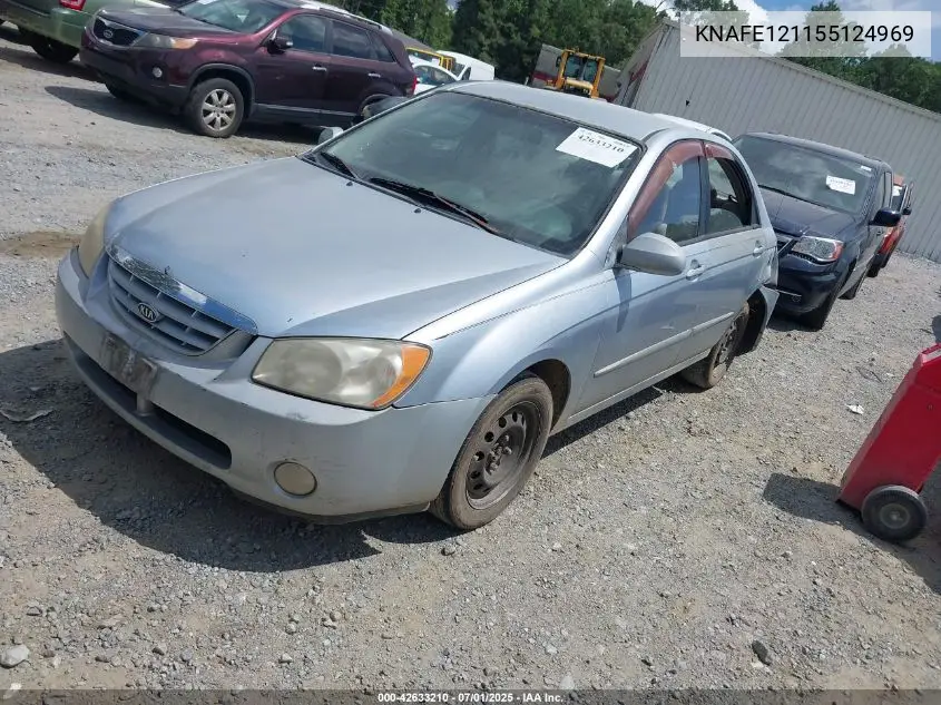 2005 Kia Spectra Ex/Lx/Sx VIN: KNAFE121155124969 Lot: 42633210