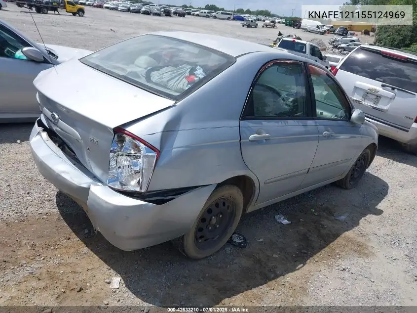 2005 Kia Spectra Ex/Lx/Sx VIN: KNAFE121155124969 Lot: 42633210