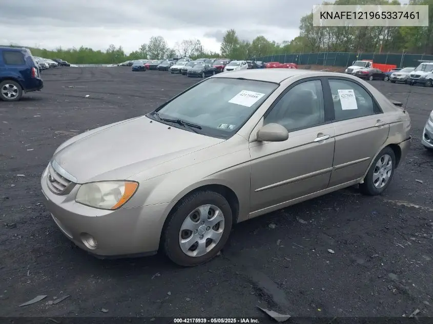 2006 Kia Spectra Ex/Lx/Sx VIN: KNAFE121965337461 Lot: 42175939