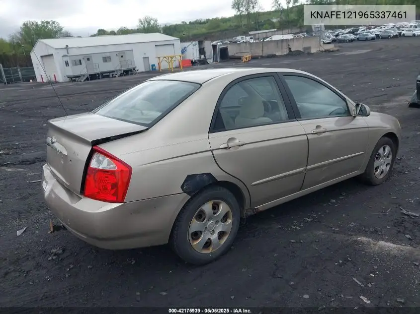 2006 Kia Spectra Ex/Lx/Sx VIN: KNAFE121965337461 Lot: 42175939